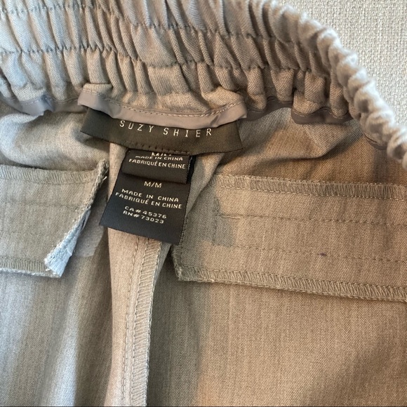 👖Suzy Shier Elastic Waist Cropped Ankle Pant in Grey 👖 - Picture 3 of 7